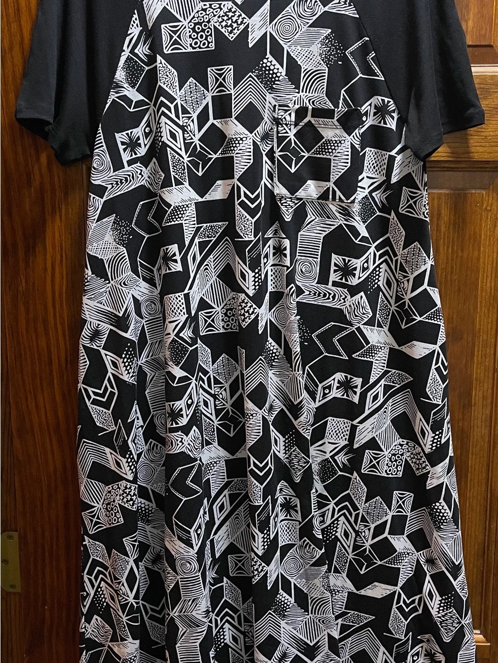 LuLaRoe Black and White Geometric Maxi Dress